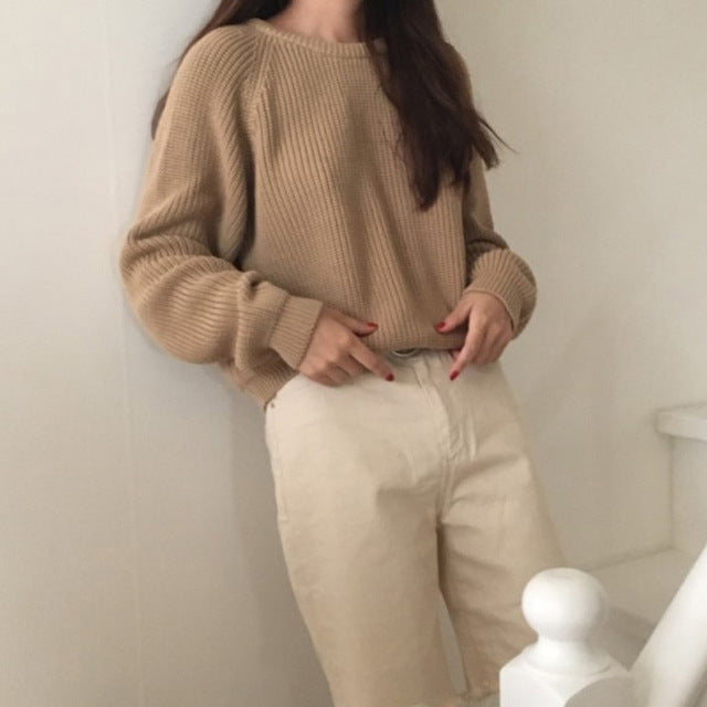 Ležérní dámský svetr s dlouhými rukávy