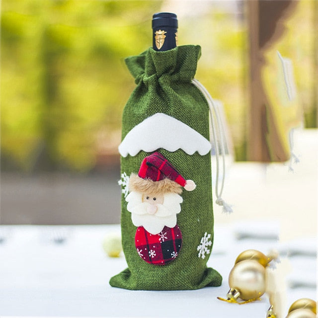 Vánoční nebo novoroční návlek na láhev na víno