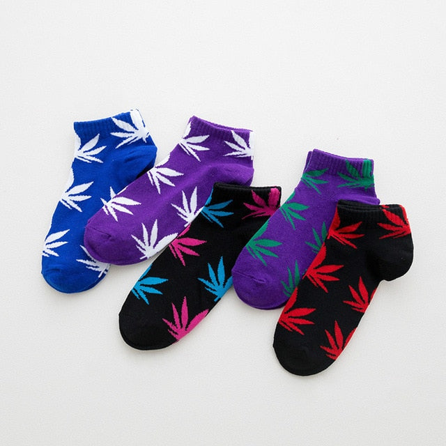 5 párů pánských ponožek s listem marihuany